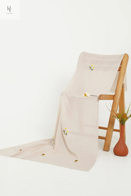 Golden Meadow Dreams – Sunflower & Daisy Floral thread-work Head-wear