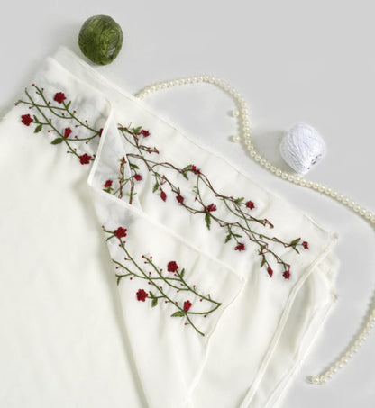 Eternal Blossoms rose vine – Timeless Floral Threadwork hijab